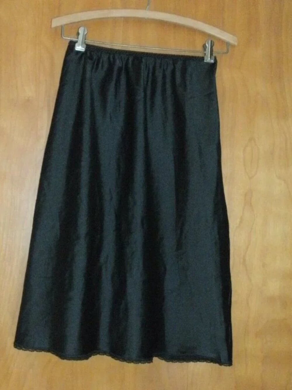 Vintage Retro Warner's Black Half Slip Lace Trim Perfect Measure #55317 size M